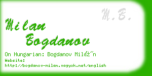 milan bogdanov business card